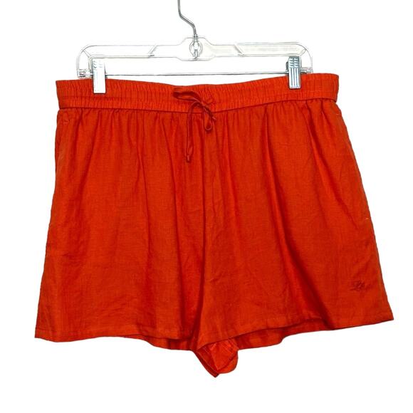Loro Piana Orange linen pull on shorts size Large - Picture 8 of 8